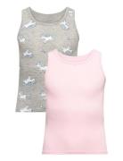 Nmftank Top 2P Grey Melange Unicorn Noos Tops T-shirts Sleeveless Multi/patterned Name It