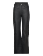 Leather Straight Pants Bottoms Trousers Leather Leggings-Bukser Black REMAIN Birger Christensen