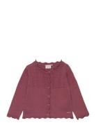 Cardigan Knit Tops Knitwear Cardigans Burgundy Minymo