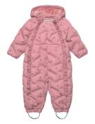 Suit Quilted Aop Outerwear Coveralls Snow-ski Coveralls & Sets Pink Minymo