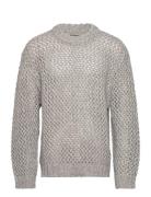 Baha Fishnet Sweater Designers Knitwear Round Necks Grey HOLZWEILER