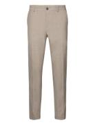 Slhslim-Liam Sand Check Trs Flex Noos Bottoms Trousers Formal Beige Selected Homme