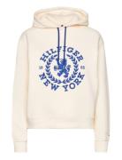 Reg Crest Hoodie Tops Sweatshirts & Hoodies Hoodies Cream Tommy Hilfiger