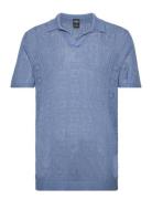 Hco. Guys Sweaters Tops Knitwear Short Sleeve Knitted Polos Blue Hollister