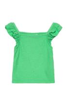 Kmgnella S/L Frillstraps Top Jrs Tops T-shirts Sleeveless Green Kids Only