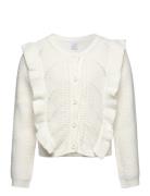 Cardigan With Flounce Tops Knitwear Cardigans White Lindex