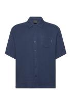 Enzi Seersucker Ss Shirt Designers Shirts Short-sleeved Navy Daily Paper