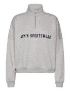 Varsity Sweat Half Zip Sport Sweatshirts & Hoodies Sweatshirts Grey AIM'N