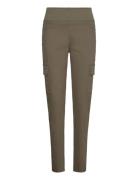 Fqshantal-Pant Bottoms Trousers Slim Fit Trousers Khaki Green FREE/QUENT