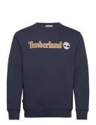 Kennebec River Linear Logo Crew Neck Sweatshirt Dark Sapphire Designers Sweatshirts & Hoodies Sweatshirts Blue Timberland