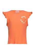 Bobo Choses Circle Ruffled Tank Top Tops T-shirts Sleeveless Orange Bobo Choses