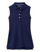 Banded Sport Mesh Sleeveless Button Polo Sport T-shirts & Tops Polos Navy Peter Millar