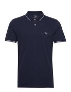 Pique Polo Tops Knitwear Short Sleeve Knitted Polos Blue Lee Jeans
