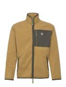 Jay Chrome Badge Zip Fleece Tops Sweatshirts & Hoodies Fleeces & Midlayers Khaki Green Double A By Wood Wood