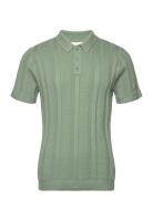 Hco. Guys Sweaters Tops Knitwear Short Sleeve Knitted Polos Green Hollister