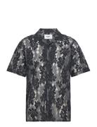 Didcot Shirt Floral Lace Blue Designers Shirts Short-sleeved Blue Wax London