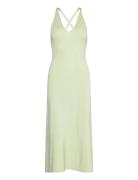 Nyra V-Neck Knitted Midi Dress Designers Knee-length & Midi Green Malina