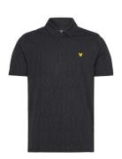 Monogram Jacquard Polo Shirt Sport Polos Short-sleeved Black Lyle & Scott Sport