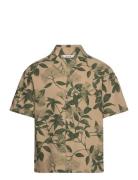 Pier Ripstop Flower Print Shirt Designers Shirts Short-sleeved Green HOLZWEILER