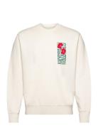Garden Society Sweat - Whisper White Designers Sweatshirts & Hoodies Sweatshirts Cream Edwin