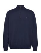 Wool Quarter-Zip Sweater Tops Knitwear Half Zip Jumpers Navy Polo Ralph Lauren