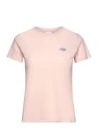 Jacquard Slim T-Shirt Tops T-shirts & Tops Short-sleeved Pink New Balance