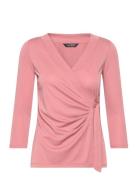 Stretch Jersey Top Tops T-shirts & Tops Long-sleeved Pink Lauren Ralph Lauren