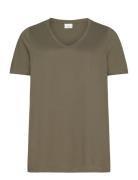 Carbonnie Life S/S V-Neck A-Shape Tee Tops T-shirts & Tops Short-sleeved Green ONLY Carmakoma