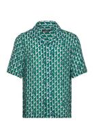 Donso Airy Island Geo Shirt Designers Shirts Short-sleeved Green J. Lindeberg