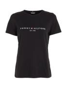 Heritage Hilfiger C-Nk Reg Tee Tops T-shirts & Tops Short-sleeved Black Tommy Hilfiger