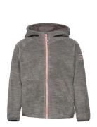 Hareid Youth Girl Jkt Soliddkgrey Mel/Pastelpink 128 Sport Sweatshirts & Hoodies Hoodies Grey Bergans