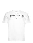 Printed T-Shirt Tops T-Kortærmet Skjorte White Tom Tailor