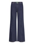 Trousers Bottoms Jeans Wide Blue United Colors Of Benetton