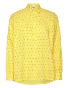 Crinckle Pop Vinny Shirt Aop Tops Shirts Long-sleeved Yellow Mads Nørgaard