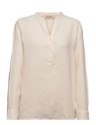 Danna Linen Blouse Tops Blouses Long-sleeved Cream MOS MOSH