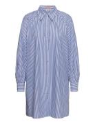 Crispy Organic Cotton Shirt Dress With Gathers At Neckline Kort Kjole Blue Scotch & Soda