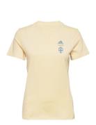 Sweden 21/22 Travel Tee W Sport T-shirts & Tops Short-sleeved Cream Adidas Performance