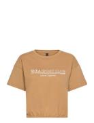 W. Elastic T-Shirt Tops T-shirts & Tops Short-sleeved Khaki Green Svea