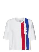 Logo Graphic Cropped Jersey Tee Tops T-shirts & Tops Short-sleeved White Polo Ralph Lauren