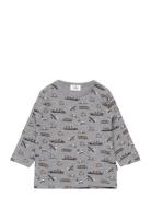 Anton - T-Shirt Tops T-shirts Long-sleeved T-Skjorte Grey Hust & Claire