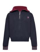 Monogram Half Zip-Up Sweater Tops Sweatshirts & Hoodies Sweatshirts Blue Tommy Hilfiger