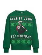 Sweatshirt Sky Christmas Uni Tops Sweatshirts & Hoodies Sweatshirts Green Lindex