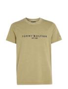 Garment Dye Tommy Logo Tee Tops T-Kortærmet Skjorte Green Tommy Hilfiger