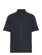 Calton Structured Shirt S/S Tops Polos Short-sleeved Navy Clean Cut Copenhagen