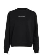 Institutional Crew Neck Tops Sweatshirts & Hoodies Sweatshirts Black Calvin Klein Jeans