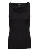 Cotton-Blend Tank Top Tops T-shirts & Tops Sleeveless Black Lauren Ralph Lauren