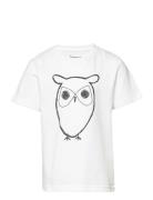 Big Owl T-Shirt - Gots/Vegan Tops T-Kortærmet Skjorte White Knowledge Cotton Apparel