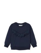 Nmfnasja Ls Swe Bru Pb Tops Sweatshirts & Hoodies Sweatshirts Navy Name It