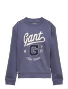 Relaxed Graphic Sweat C-Neck Tops Sweatshirts & Hoodies Sweatshirts Blue GANT