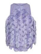 Fringe Mesh Top Tops Blouses Sleeveless Purple Ganni